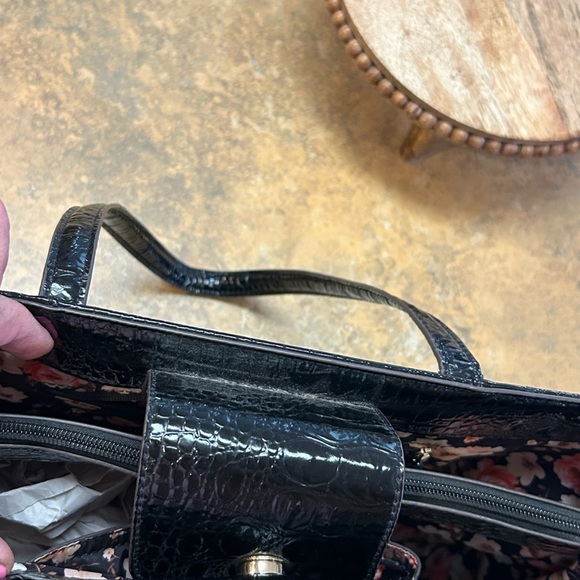 Vintage Anne Klein Black Crocodile-Embossed Tote - Picture 12 of 16